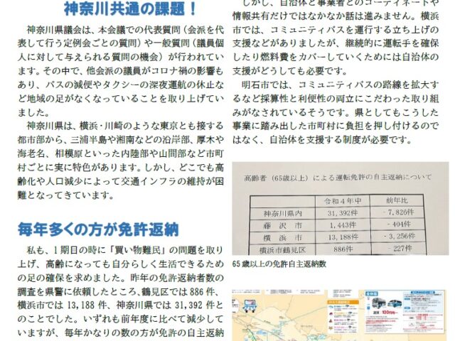 【やるき ほんき 木佐木】地域の足の確保は 神奈川共通の課題！